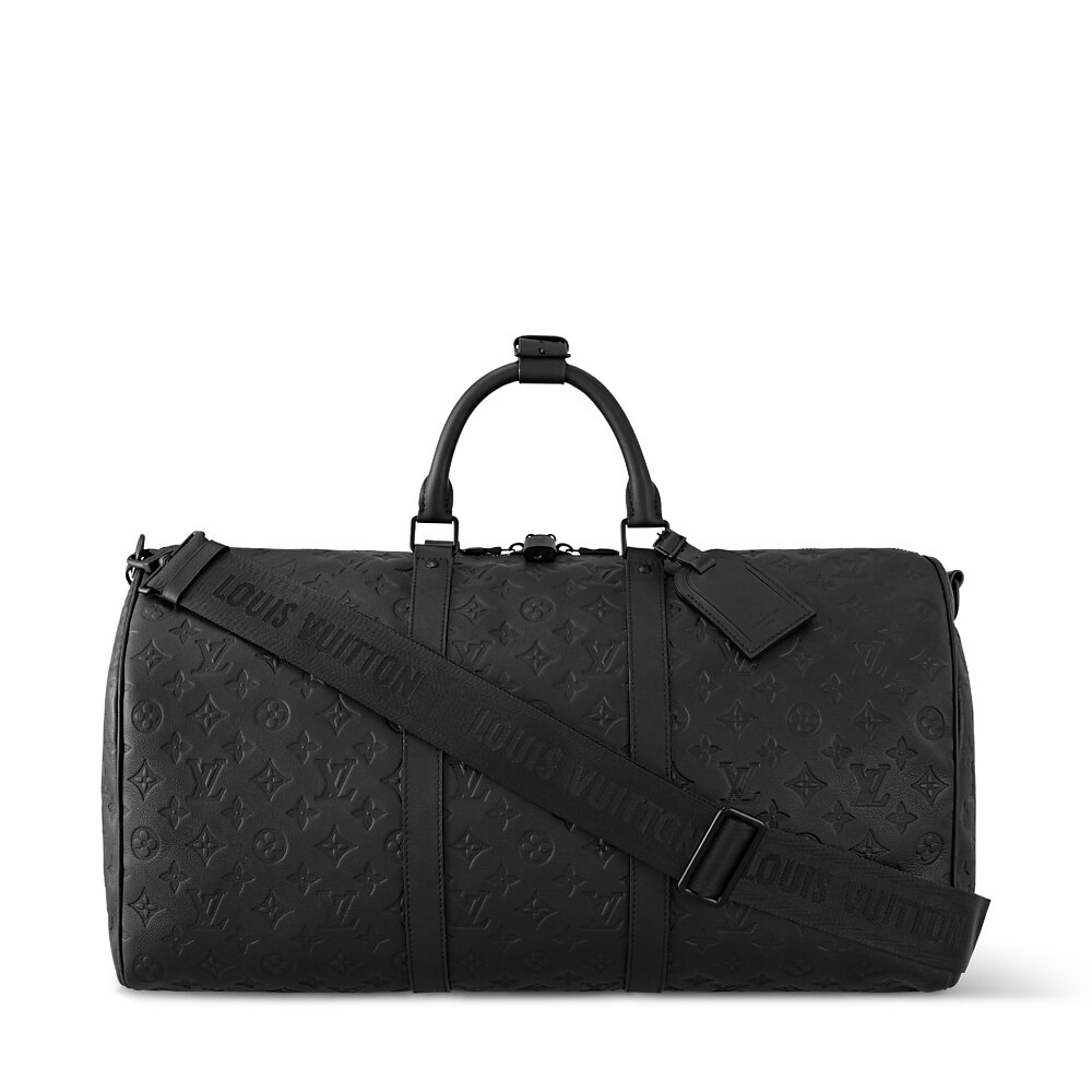 Louis Vuitton Keepall 50 · Monogram Shadow · Schwarz
